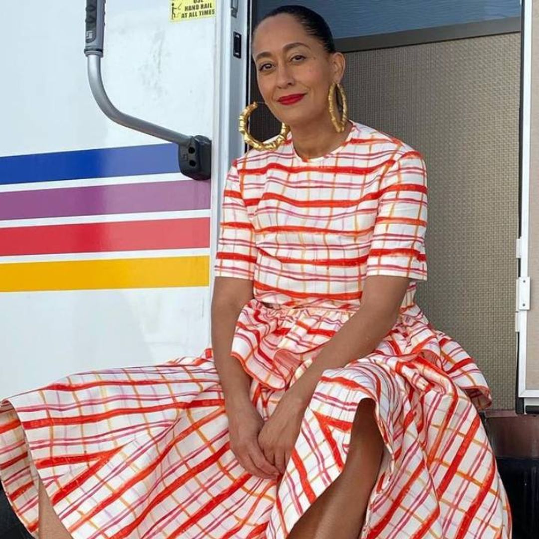 Tracee Ellis Ross wore the dreamiest plaid outfit with matching trainers - and we found her top for 70% off