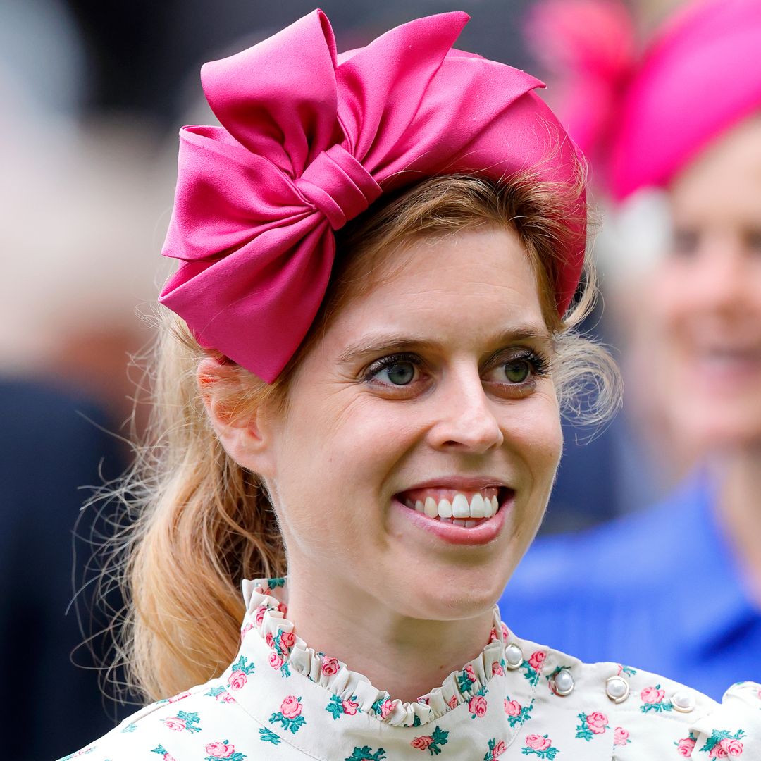 Princess Beatrice is a royal cool girl in funky flared leggings and flowing red hair