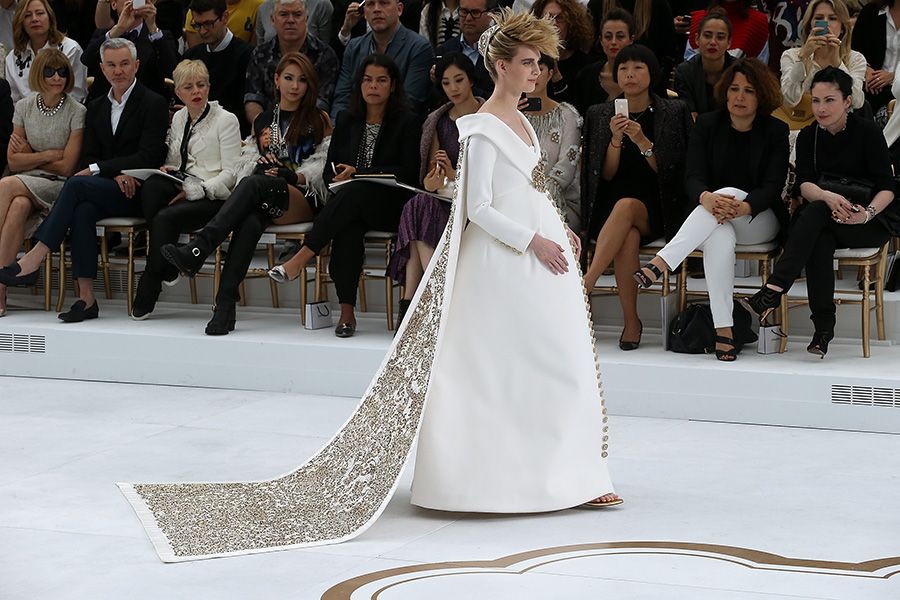 chanel white gown