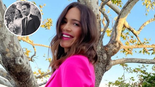Mandy Moore's pink ruffled wedding dress takes centre stage in intimate photo
