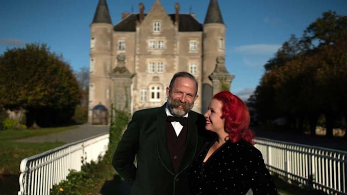 Escape To The Chateaus Angel Strawbridge Models Unconventional Wedding Dress For Castle