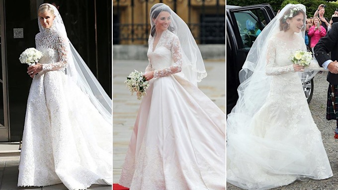Kate Middleton's iconic wedding dress inspired Kelly Clarkson, Karlie Kloss  & more brides | HELLO!