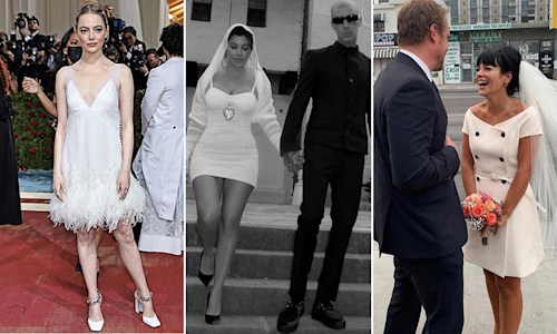 10 celebrity brides who ditched tradition in short wedding dresses