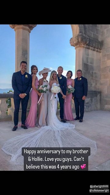 Jessica Wright rocks bridesmaid dress in picturesque Majorca wedding photo