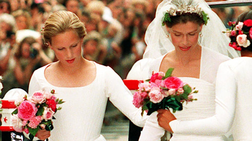 Lady Sarah Chatto's bridesmaid Zara Tindall rocks unexpected corset dress for royal wedding