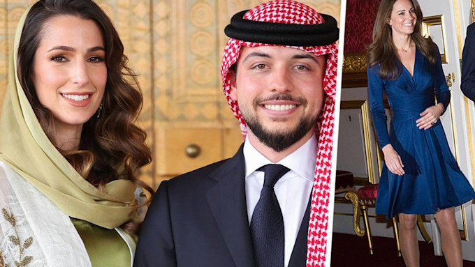 Crown Prince Hussein's fiancée's engagement dress is strikingly similar ...