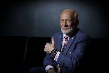 Buzz Aldrin on stage