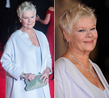 Dame Judi Dench sports 007 tattoo at the premiere of the new James Bond ...