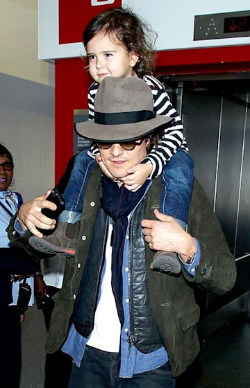 Orlando Bloom arrived at LAX airport carrying his son Flynn | HELLO!