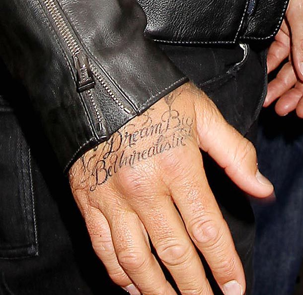 David Beckham shows off new hand tattoo of Jay Z's lyrics | HELLO! David Beckham shows off new hand tattoo of Jay Z's lyrics | HELLO!