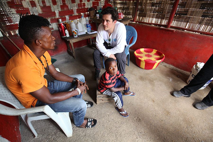 Orlando Bloom visits Ebolaaffected communities in Liberia HELLO!