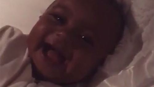 Kim Kardashian makes baby son Saint giggle in adorable video