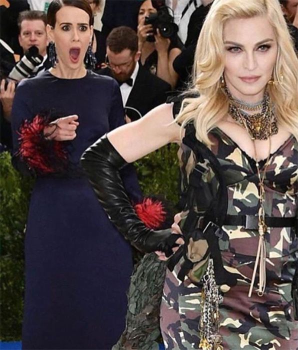 Sarah Paulson has fangirl moment after spotting Madonna at Met Gala | HELLO! Sarah Paulson has fangirl moment after spotting Madonna at Met Gala | HELLO!