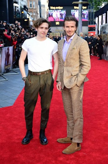 David Beckham Arrives With Son Brooklyn At The Premiere Of King Arthur Legend Of The Sword Hello