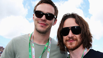Nicholas Hoult and James McAvoy at Grand Prix