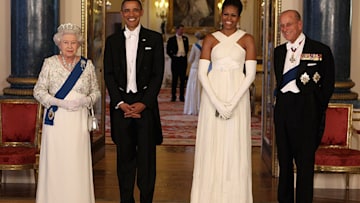 Barack and Michelle Obama with the Queen 