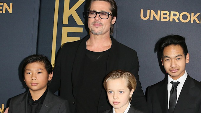 Brad Pitt with Shiloh, Maddox and Pax 