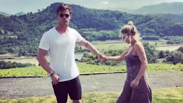 Chris Hemsworth dancing with Elsa Pataky
