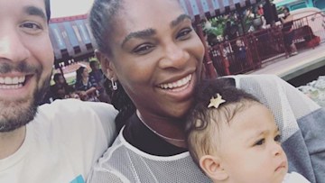 Serena Williams with her baby