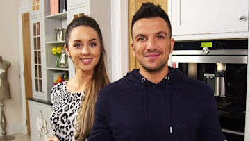 peter andre and wife emily macdonagh in their kitchen