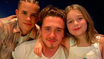 harper beckham with brothers brooklyn and romeo 