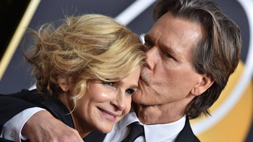 Kyra Sedgwick teases fans with passionate kiss - but it's not with husband Kevin Bacon