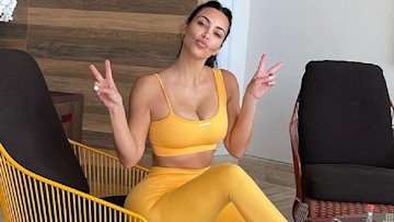 kim kardashian supports kanye west easter workout