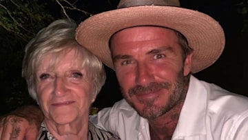 David Beckham and his mum