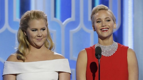 Pregnant Jennifer Lawrence rocks gingham dress for special reunion with Amy Schumer