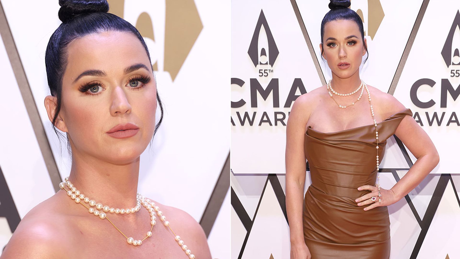 Katy Perry causes a stir in risqué figure-hugging leather dress HELLO!