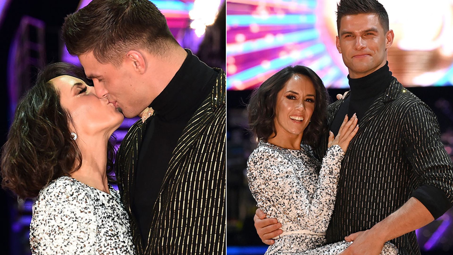 Manrara and Aljaz Skorjanec intimately kiss during Strictly