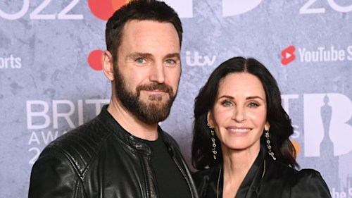 Courteney Cox surprises BRIT Award viewers with a rare appearance with boyfriend Johnny McDaid