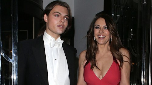 Elizabeth Hurley stuns in plunging gown with gorgeous back detailing at Joan Collins' bash