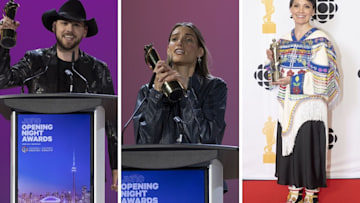 Brett Kissel, Charlotte Cardin and Susan Aglukark at the 2022 Juno Awards