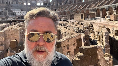 Russell Crowe pleads with fans after his mum is left in tears during family holiday in Italy