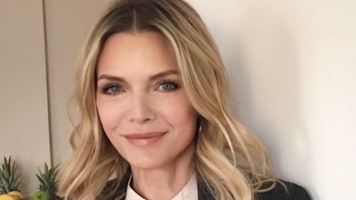 Michelle Pfeiffer shows off natural beauty as she attempts to film cat