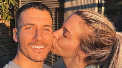 Strictly's Gorka reacts to Gemma Atkinson's sultry poolside moves