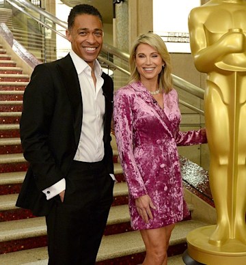 Amy Robach and TJ Holmes at the 2022 Oscars