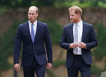William and Harry walking together