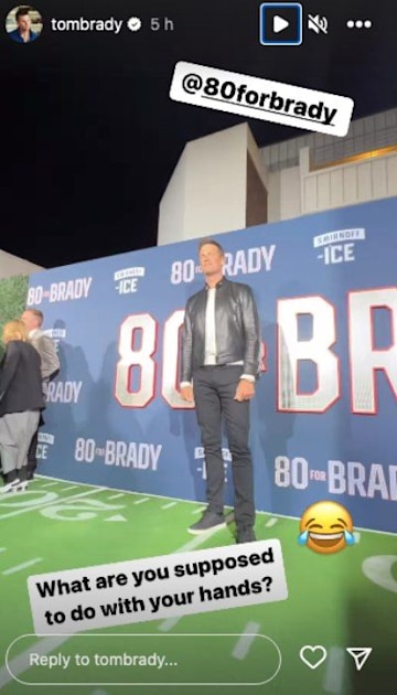 publicación de instagram de tom brady de 80 para el estreno de brady 