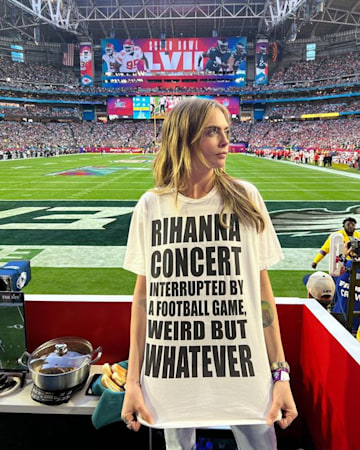 cara delevigne at the super bowl