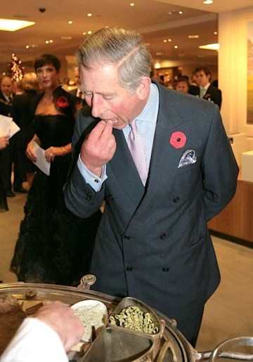 King Charles eating