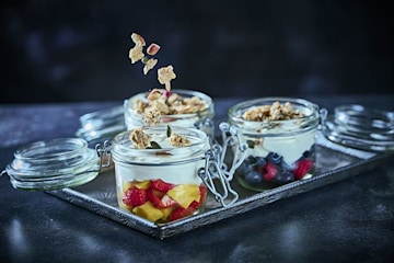 yogurt and fruit jars