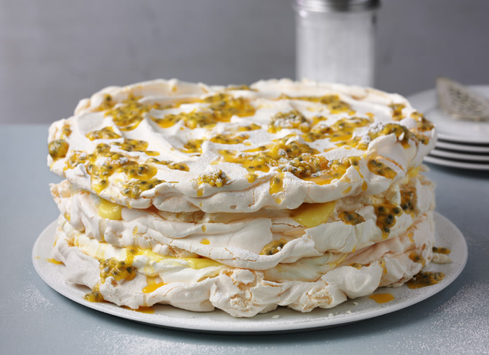 James Martin's meringue, lemon curd and passion fruit torte recipe HELLO!