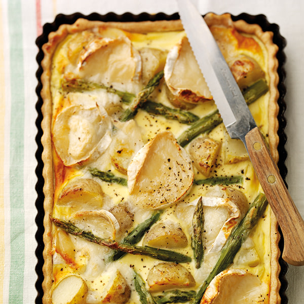 Jersey Royals, goat's cheese and asparagus flan recipe HELLO!