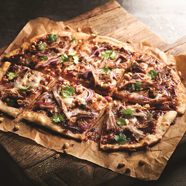 Pulled pork flatbread with classic BBQ sauce recipe HELLO!
