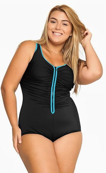 tummy control zip front swimsuit amazon