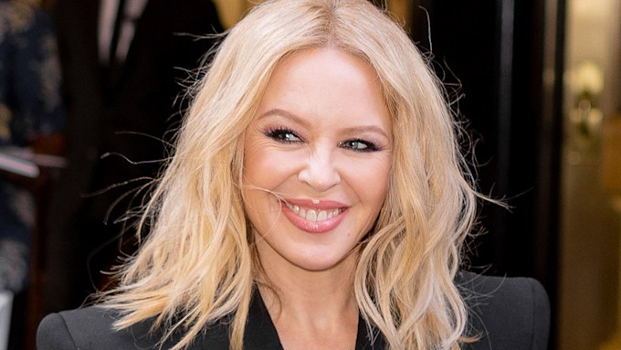 Kylie Minogue smiling in Paris