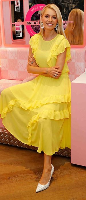 zara yellow and pink dress