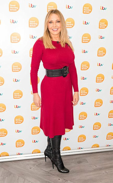 Carol Vorderman twins with Holly Willoughby in red dress on Good ...